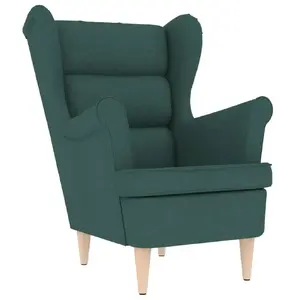 Accent chair VidaXL 4016900 — fabric upholstery, green, foam filler, 740×840×1000 mm