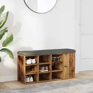 Скамья для обуви VidaXL модель 857621 из состаренной клееной древесины 102×32×50 см