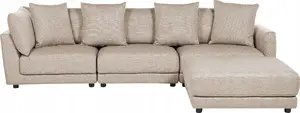 Sofa Beliani SIGTUNA 3-seater with ottoman, beige