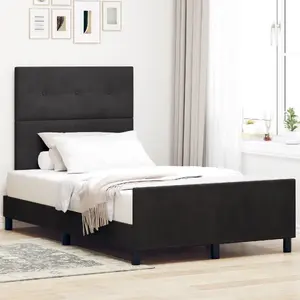 Каркас кровати VidaXL 120x200 см черный бархат