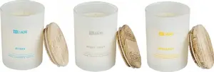 Scented Candle Set Beliani SIMPLICITY — 3 candles: Marine, Bergamot, Fresh Laundry