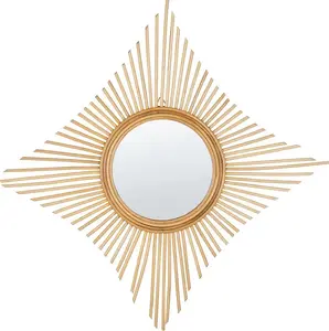 Wall mirror Beliani MAJENE 60 x 60 cm rattan frame