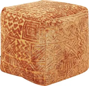 Пуф Beliani SANAWAN 45 x 45 x 45 см — золотисто-коричневый