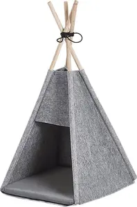 Cat teepee tent Beliani Namiot tipi dla kota 35 x 40 cm gray