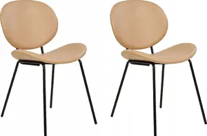Dining chair set Beliani LUANA, 2-piece, beige