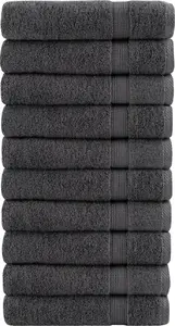 Towel set VidaXL premium hand towels 10 pcs anthracite 50x100 cm cotton