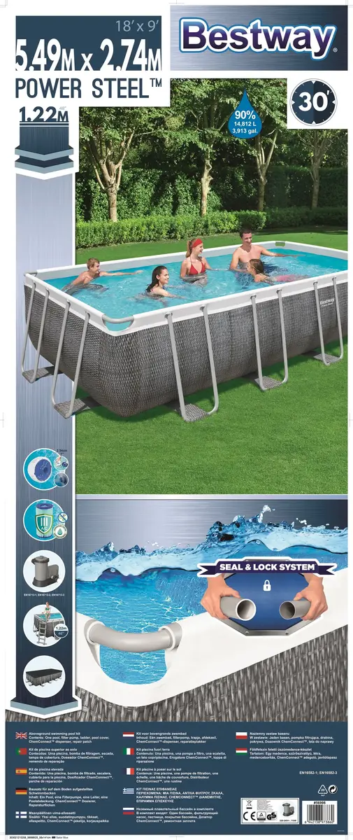Framed pool Bestway 56998 rectangular 5.49×2.74 m Photo 11
