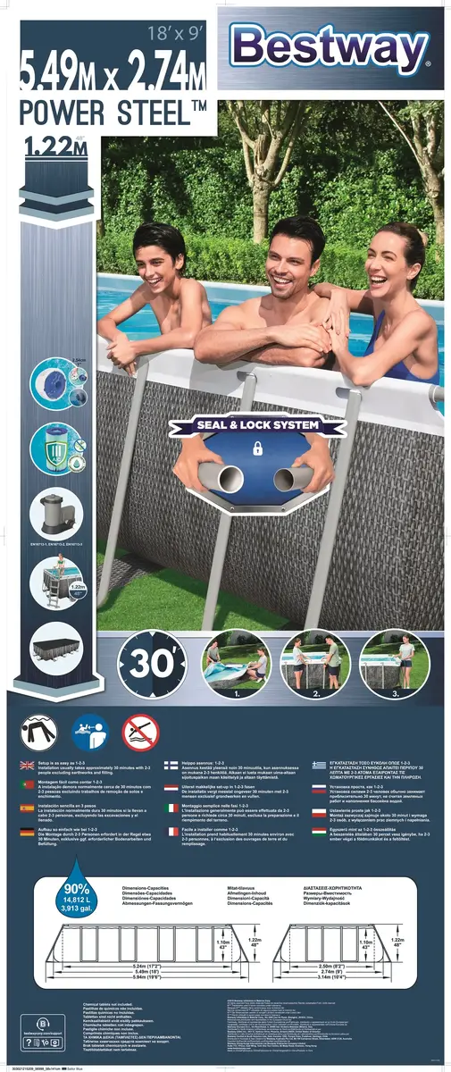 Framed pool Bestway 56998 rectangular 5.49×2.74 m Photo 12