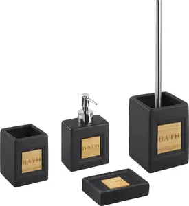 Bathroom accessory set Beliani KOUROU, 4-piece gray