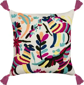 Decorative cotton cushion Beliani RAIGANJ 50 x 50 cm multicolour animal motif