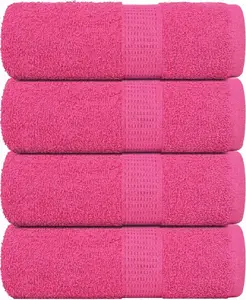 Cotton hand towels VidaXL set of 4, pink, 30 x 30 cm, 100% cotton