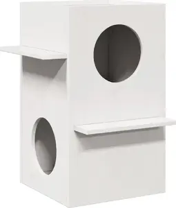 Домик для кошки VidaXL 43x43x60 см, белый, массив сосны