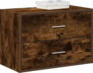 Тумба с 2 выдвижными ящиками VidaXL, цвет дымчатый дуб, 60×31×40 см