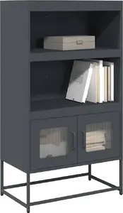Высокий шкаф VidaXL 68x39x123 см Антрацит Сталь