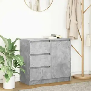 Комод VidaXL 861574, клееная древесина, бетонно-серый цвет, 71×35×65 см