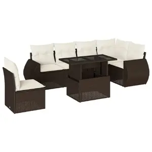 Outdoor furniture set VidaXL 3268573, 7-piece garden seating set