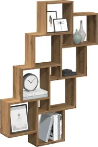 Настенная кубическая полка VidaXL 90x15x119,5 см, отделка Oak Artisan