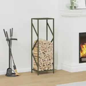 Стойка для дров VidaXL модель 864326 оливково-зелёная 34x25x100 см