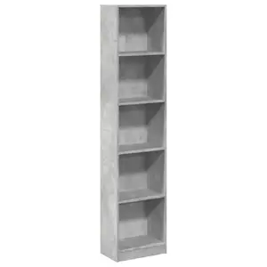 Книжный шкаф VidaXL 857795, серый, деревянный каркас и полки, 400×240×1760 мм