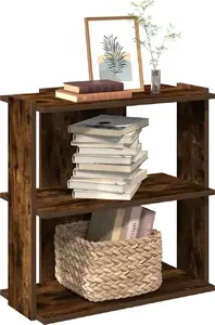 Книжная полка 3 уровня VidaXL, цвет «дымчатый дуб», 60 x 30 x 60 см