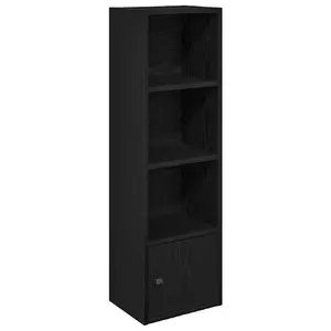 Книжный шкаф VidaXL 860338, деревянный каркас и полки, чёрный с дубом, 310 × 240 × 1020 мм