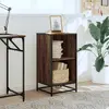 Bookcase VidaXL 849098 — metal frame, oak shelves Photo 3