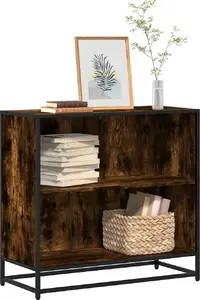 Bookshelf VidaXL model 849106, smoked oak finish, 80.5 x 35 x 76 cm