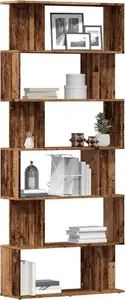 Книжный шкаф VidaXL 80x24x192 см, старое (восстановленное) дерево, открытые полки