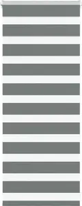 Roller Zebra Blind VidaXL, dark gray fabric width 60.9 cm, polyester