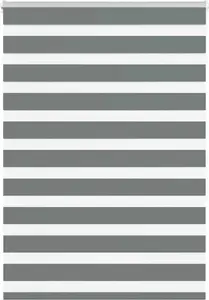 Roller zebra blind VidaXL, dark gray fabric width 110.9 cm, polyester