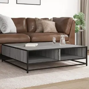 Кофейный стол VidaXL 100x100x30 см, серый дуб Сонома