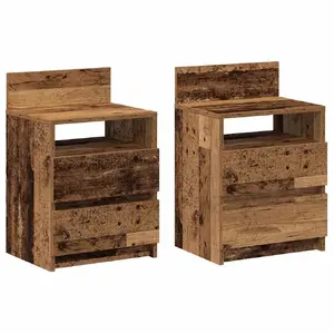 Тумба прикроватная VidaXL 858575 Wood, из дерева, нагрузка столешницы 60 кг, набор 2 шт.