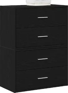 Тумбы с 2 ящиками VidaXL, комплект 2 шт., чёрные, 60×31×40 см
