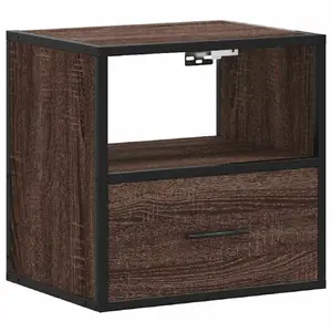 Тумба прикроватная VidaXL 848742 Oak металл и дерево 400×310×395 мм, нагрузка 50 кг