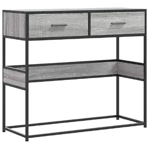 Sānu/beņa galds VidaXL 849177, virsma Sonoma Oak, pelēks rāmis, 900×350×800 mm
