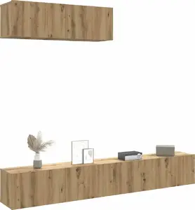 Настенные ТВ-шкафы VidaXL, комплект 3 шт., дуб artisan, 100×30×30 см