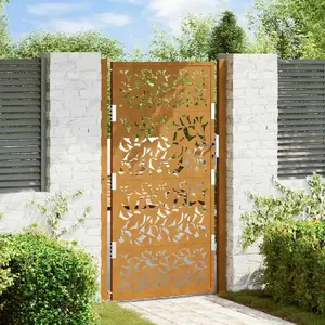 Садовые ворота VidaXL 105x180 см Нержавеющая сталь, рисунок листа