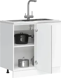 Izlietnes pamatne VidaXL modelis 854294, pelēks Sonoma, līmēta koka konstrukcija