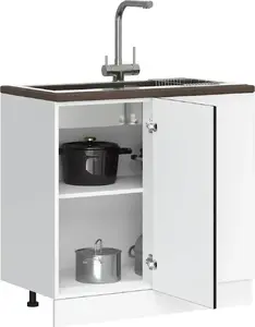 Skapis zem izlietnes VidaXL modelis 854290, melns, skaidu koka līmēta konstrukcija