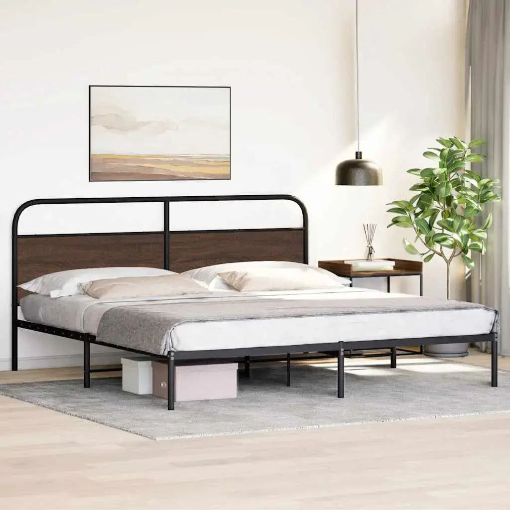 Каркас кровати VidaXL 3318656 дуб 187x207 см Photo 4