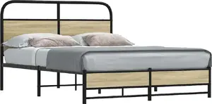Каркас кровати VidaXL 120x200 см дуб сонома — без матраса