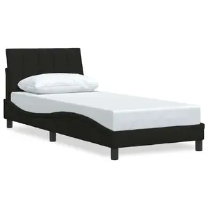 Gultas rāmis VidaXL 3310365, melns, 95 cm × 2,18 m, augstums 74,5 cm