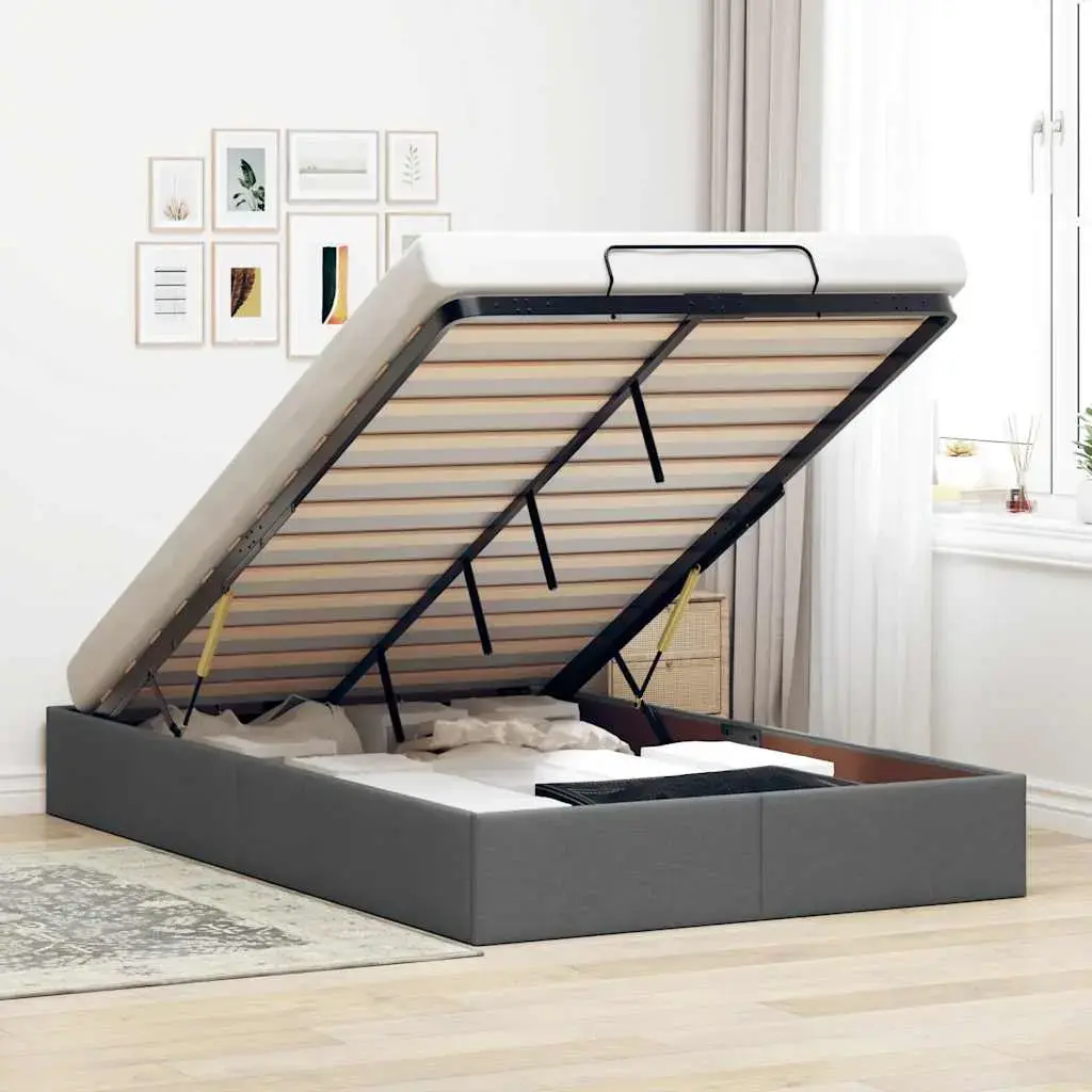 VidaXL gultas rāmis 3310876 — 140×193 cm, pelēks Photo 2