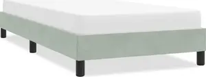 Gultas rāmis VidaXL 4101331 gaiši pelēks samta 80x210 cm bez matracīša