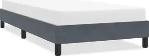 Gultas rāmis VidaXL 4101386 tumši pelēks samta, 90 x 220 cm