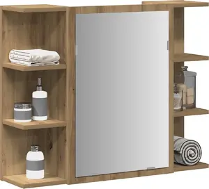 Mirror Cabinet VidaXL model with mirror, oak artisan finish, 80 x 20.5 x 64 cm