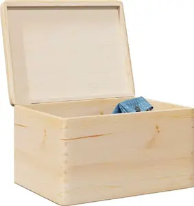 Wooden Storage Box with Lid VidaXL 40x30x23 cm, Solid Pine Wood