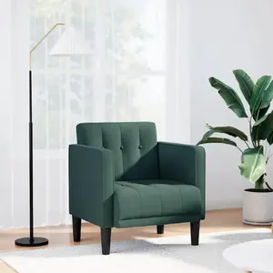 VidaXL dīvāna krēsls modelis 4100546 tumši zaļa auduma sēdvietas platums 53 cm