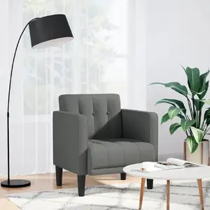 Dīvāna krēsls VidaXL modelis 4100544 tumši pelēka auduma, sēdekļa platums 53 cm