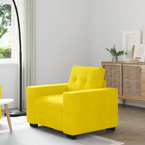 Кресло VidaXL модель 4105104 желтое бархатное, ширина сиденья 59 см